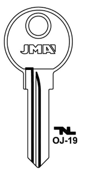 JMA OJ-19 Key Blank

to suit Ojmar V Coin locks

Steel Key 